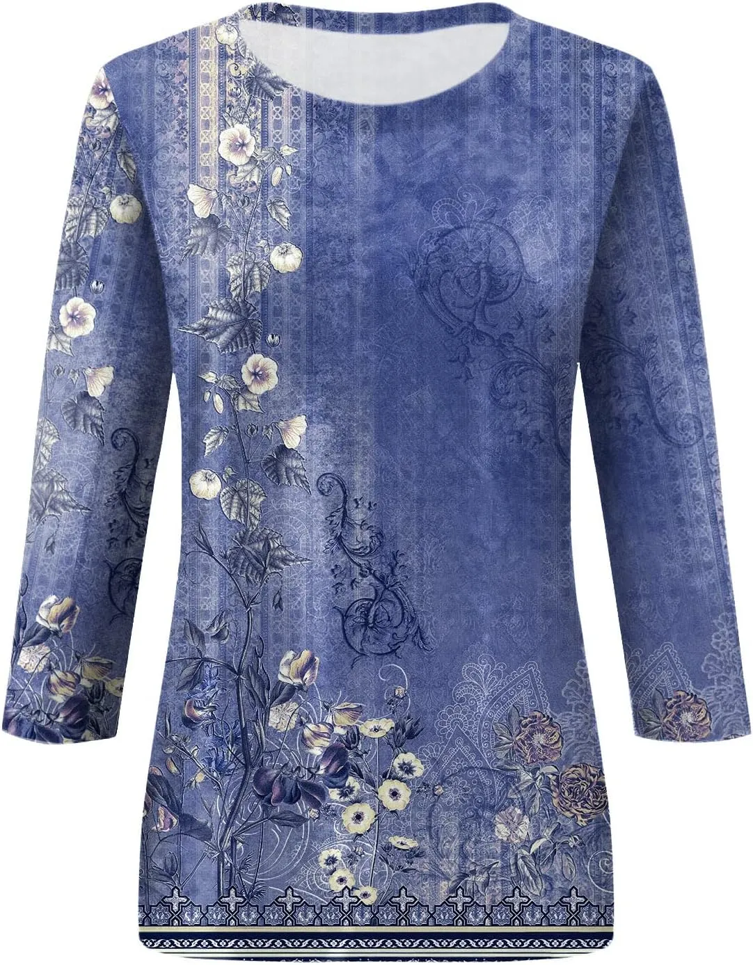 3/4 Length Sleeves Womens Tops Blouses 2025 Spring Dressy Casual Going Out Tops Summer Three Quarter Sleeve Shirts