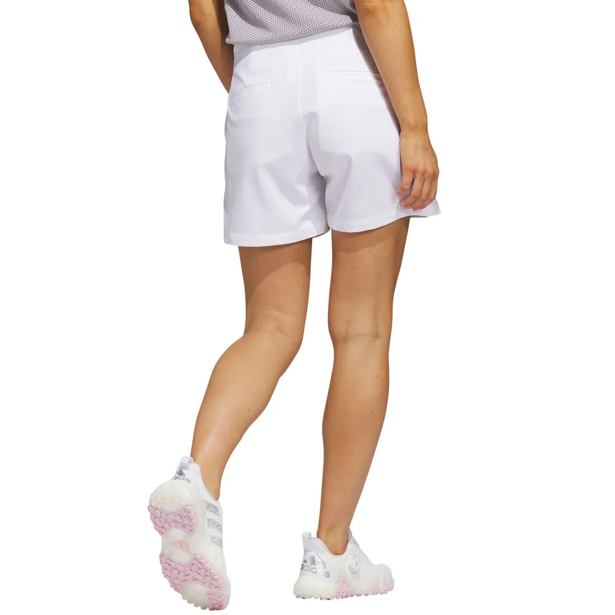 adidas Pintuck 5-Inch Pull-On Golf Shorts - Womens - White
