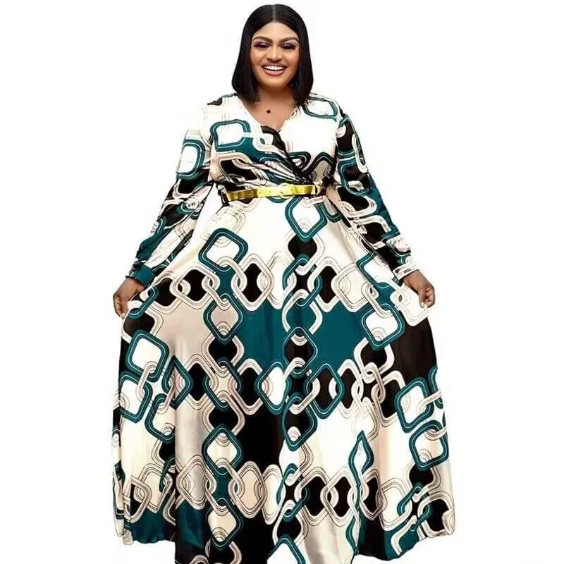 African Dresses For Women Elegant Polyester Maxi Dress