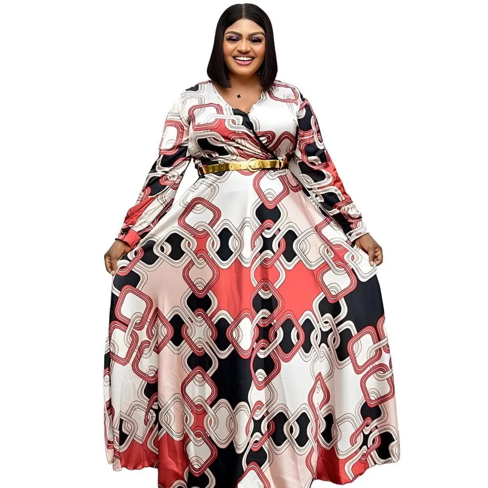 African Dresses For Women Elegant Polyester Maxi Dress