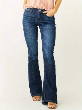 All-Season High-Stretch Flare Jeans | Mid-Rise, Solid Color, Easy-Care - Chic & Comfortable for Every Occasion