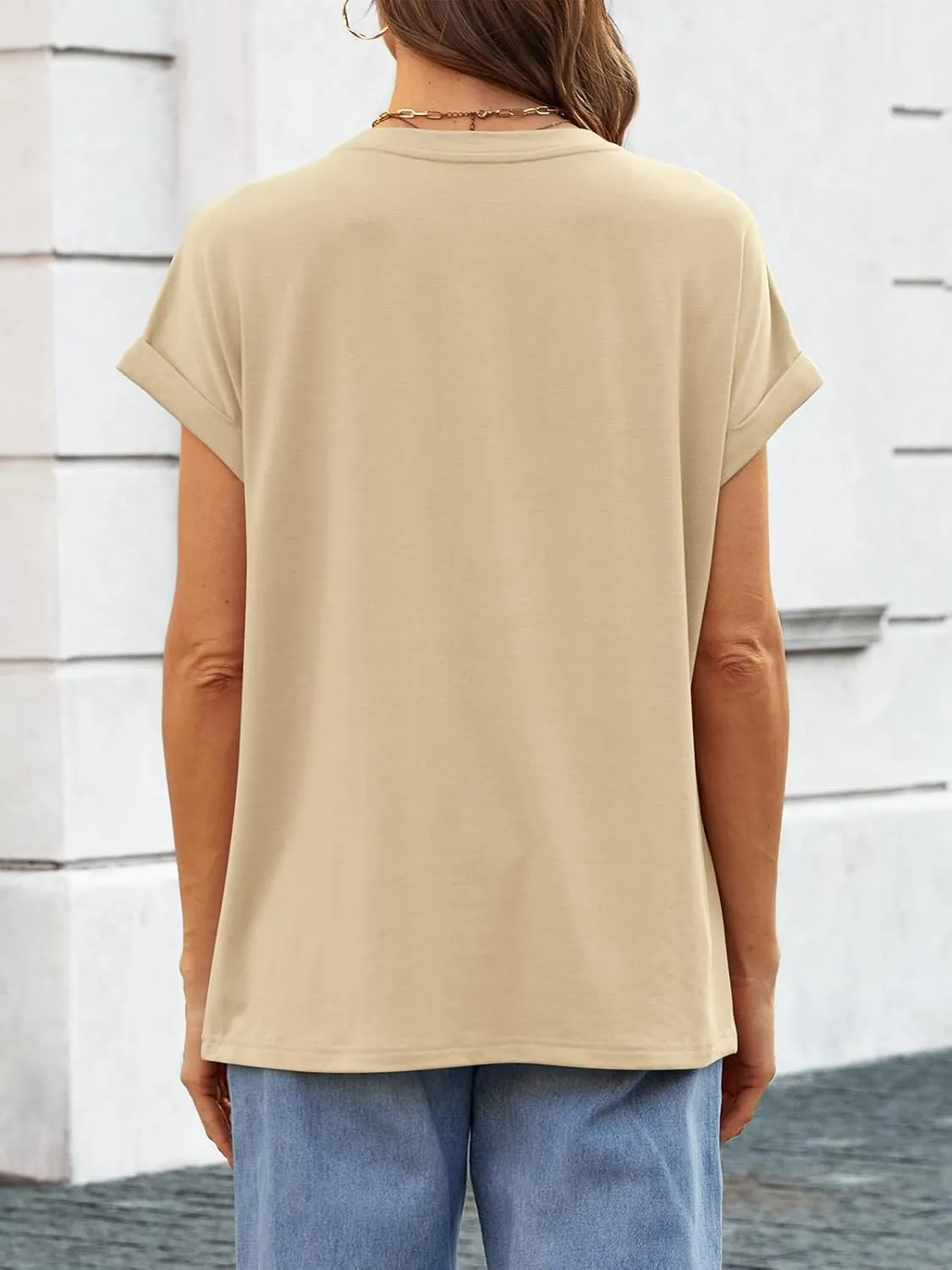 ATHMILE Womens Tops Oversized Business Casual Dressy Summer T Shirts Short Sleeve Clothes Fashion Trendy Outfits 2025