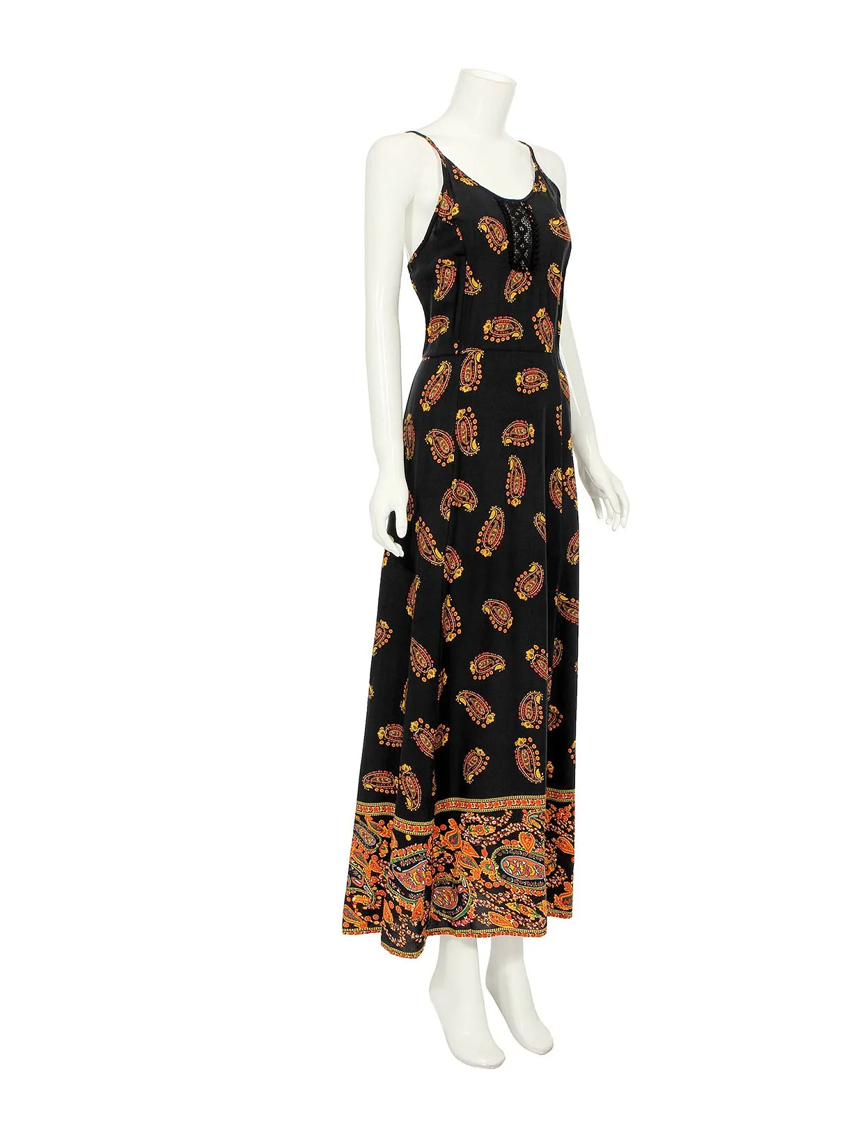 Backless Spaghetti Strap Black Maxi Dress