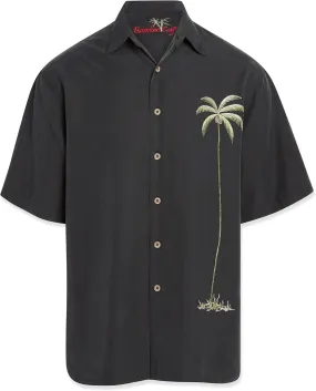 Bamboo Cay Men's Single Palm Embroidered Hawaiian Shirt