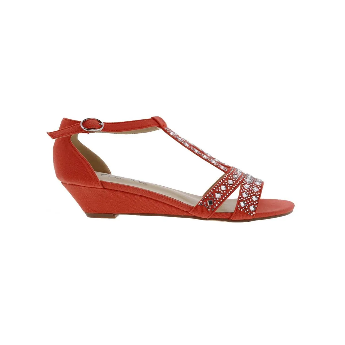 Bellini Laaris Women Wedge Sandals In Orange Microsuede