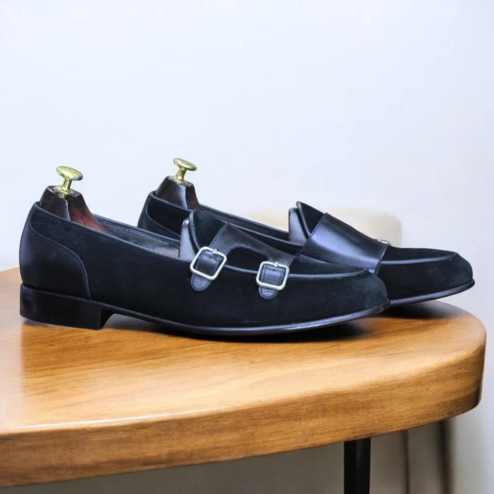 Black Double Loafer Suede Leather Shoes – Stylish Comfort by Posh Foot Wears