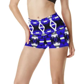 Blue Winter Camp Women's Yoga Shorts