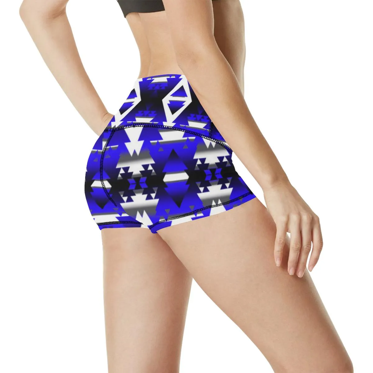 Blue Winter Camp Women's Yoga Shorts