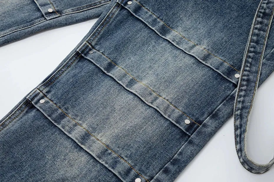'Blueprint' Ribbon Spliced Baggy Denim Jeans