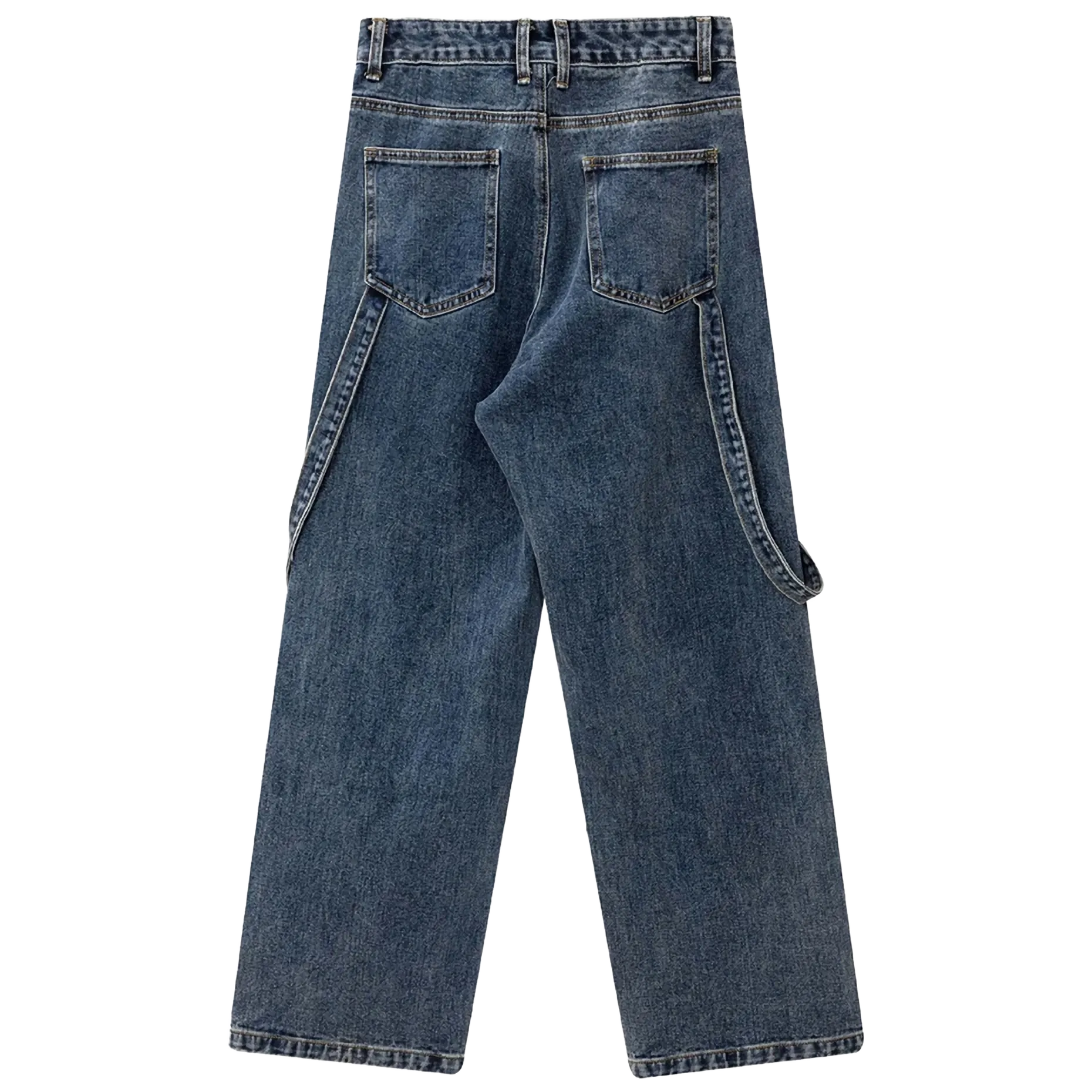 'Blueprint' Ribbon Spliced Baggy Denim Jeans
