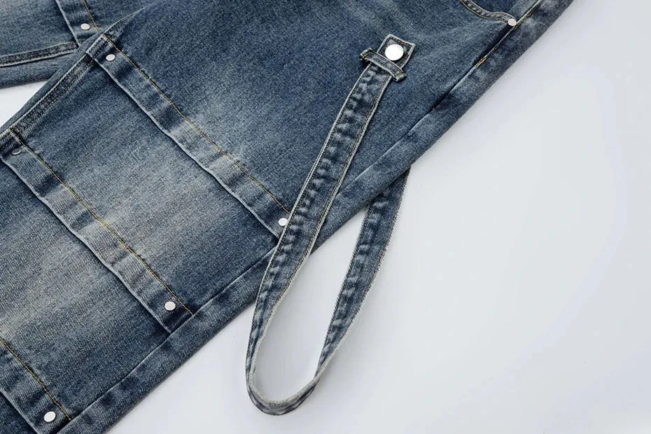 'Blueprint' Ribbon Spliced Baggy Denim Jeans