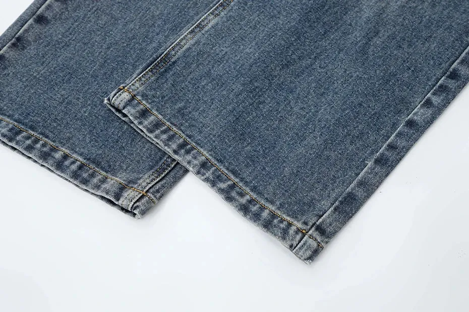 'Blueprint' Ribbon Spliced Baggy Denim Jeans