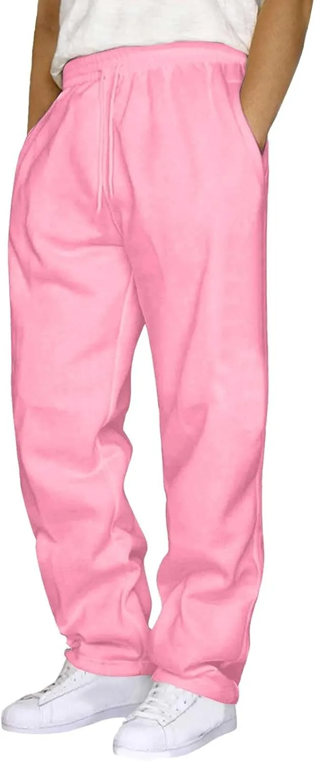 Corduroy Pant Men's Fleece Cargo Sweatpants Solid Color Joggers Loose Fit Baggy Pants Trousers with Pocket
