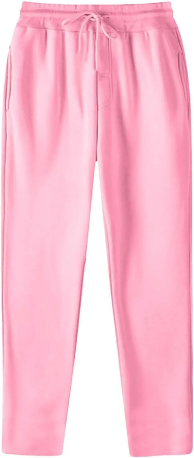 Corduroy Pant Men's Fleece Cargo Sweatpants Solid Color Joggers Loose Fit Baggy Pants Trousers with Pocket