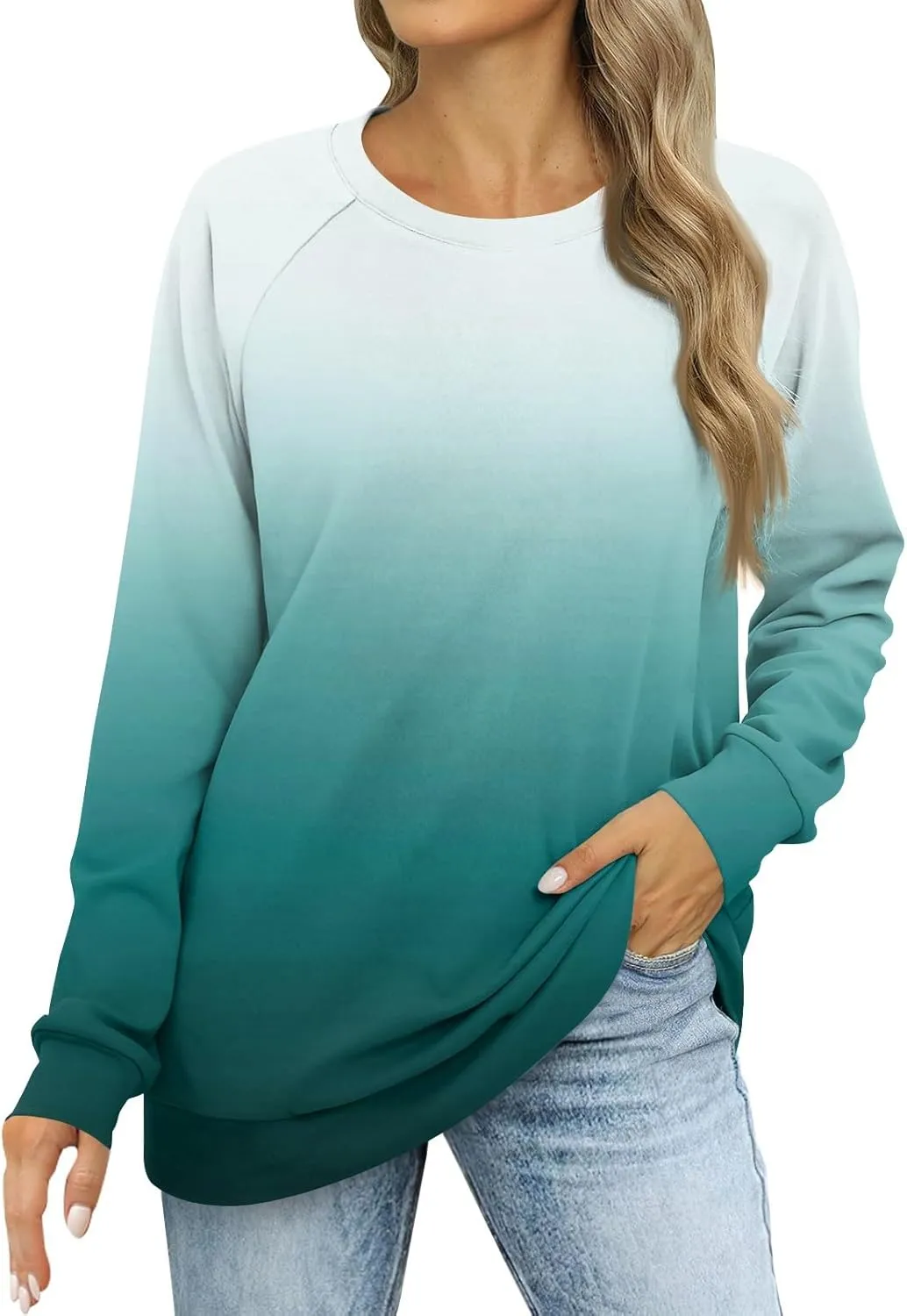 Crewneck Sweatshirts For Women Trendy Crewneck Long Sleeve Shirts Womens Comfy Fall Fashion 2024 Tops Hoodies