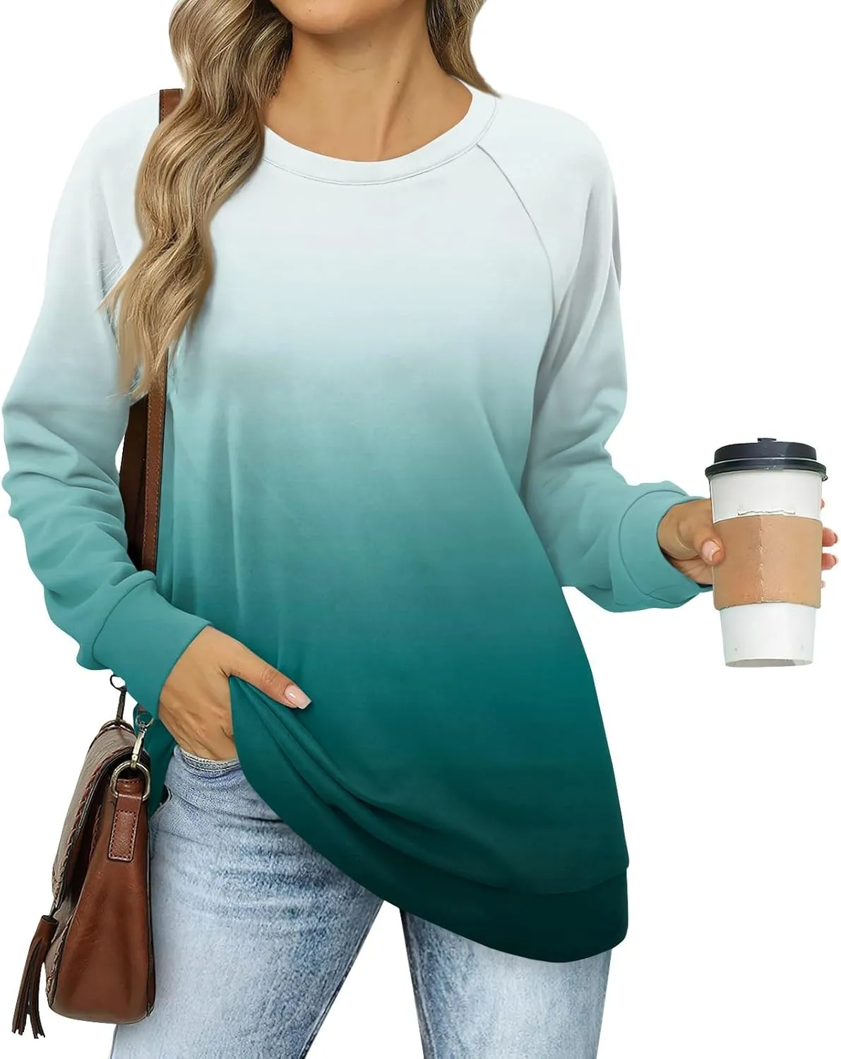 Crewneck Sweatshirts For Women Trendy Crewneck Long Sleeve Shirts Womens Comfy Fall Fashion 2024 Tops Hoodies
