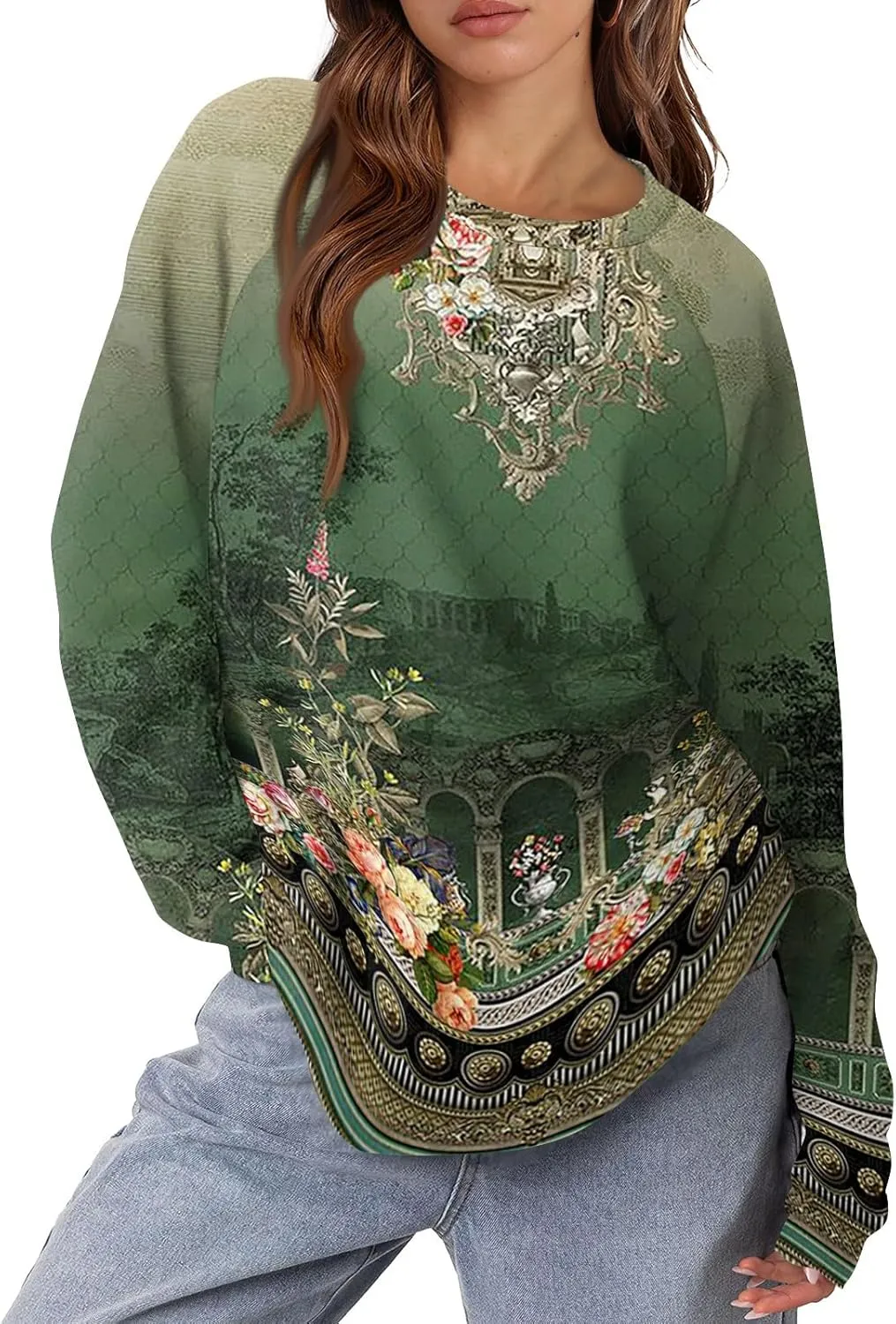 Crewneck Sweatshirts For Women Trendy Crewneck Long Sleeve Shirts Womens Comfy Fall Fashion 2024 Tops Hoodies