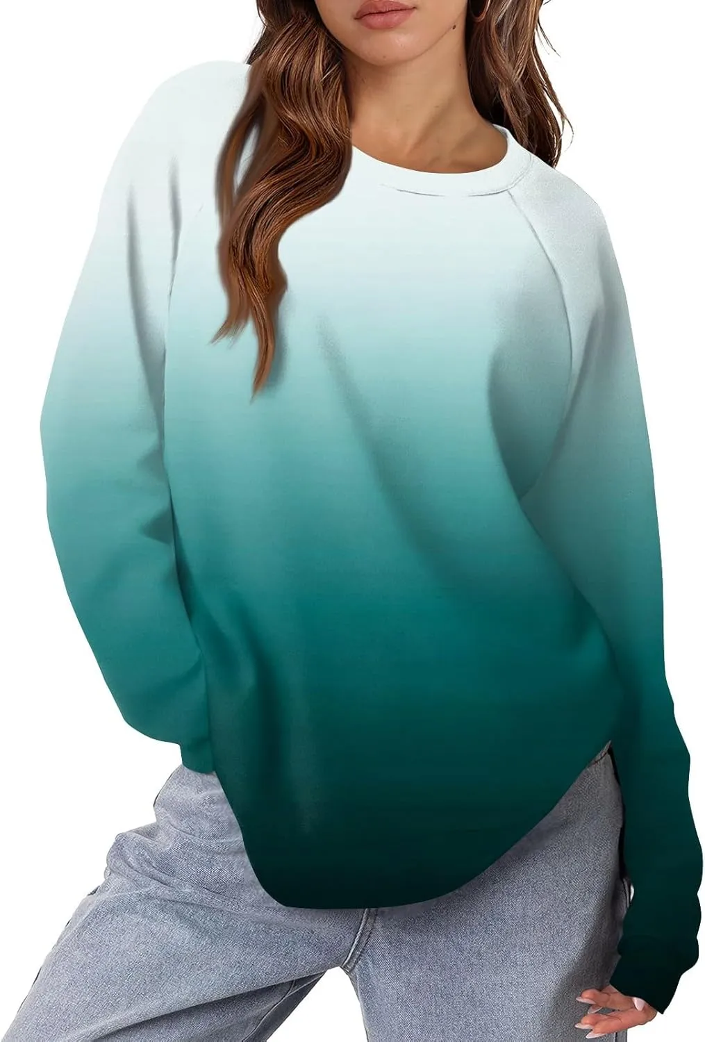 Crewneck Sweatshirts For Women Trendy Crewneck Long Sleeve Shirts Womens Comfy Fall Fashion 2024 Tops Hoodies
