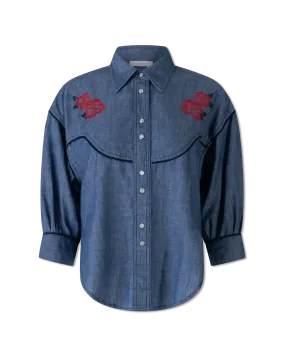 Embroidered Denim Shirt