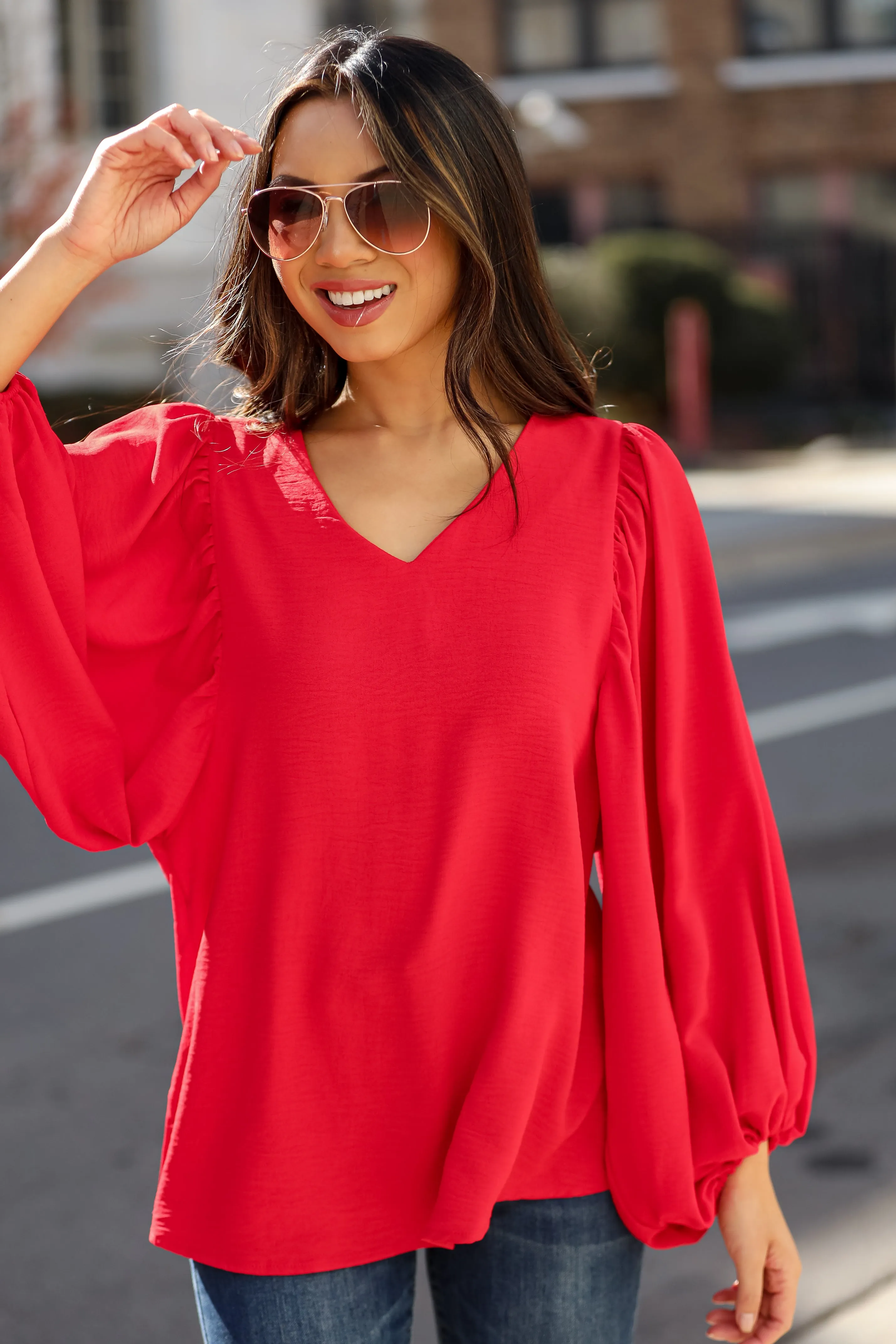 FINAL SALE - Hadley Balloon Sleeve Blouse