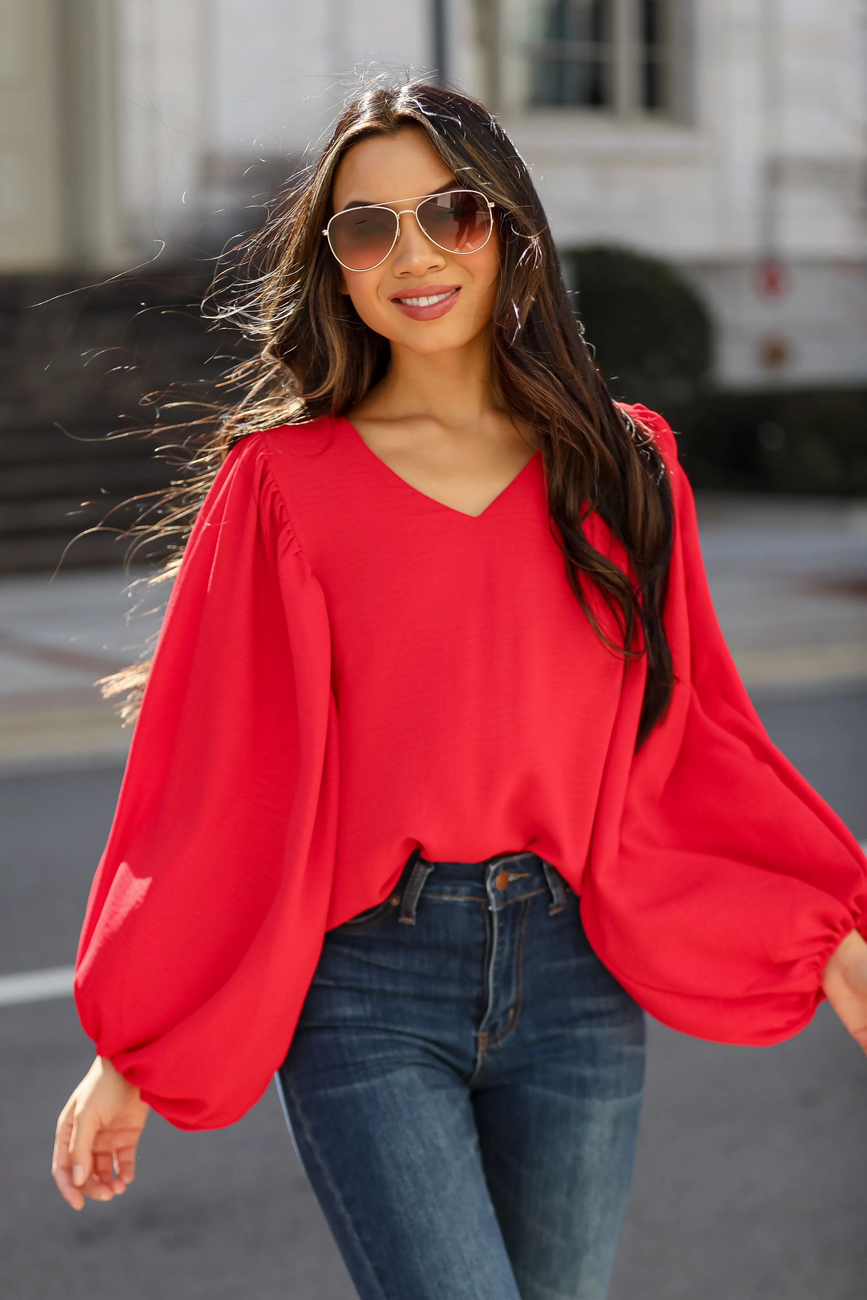 FINAL SALE - Hadley Balloon Sleeve Blouse