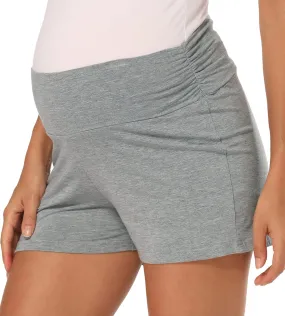 fitglam Women's Maternity Shorts Lounge Sleep Pajama Workout Comfy Stretchy Pregnancy Shorts