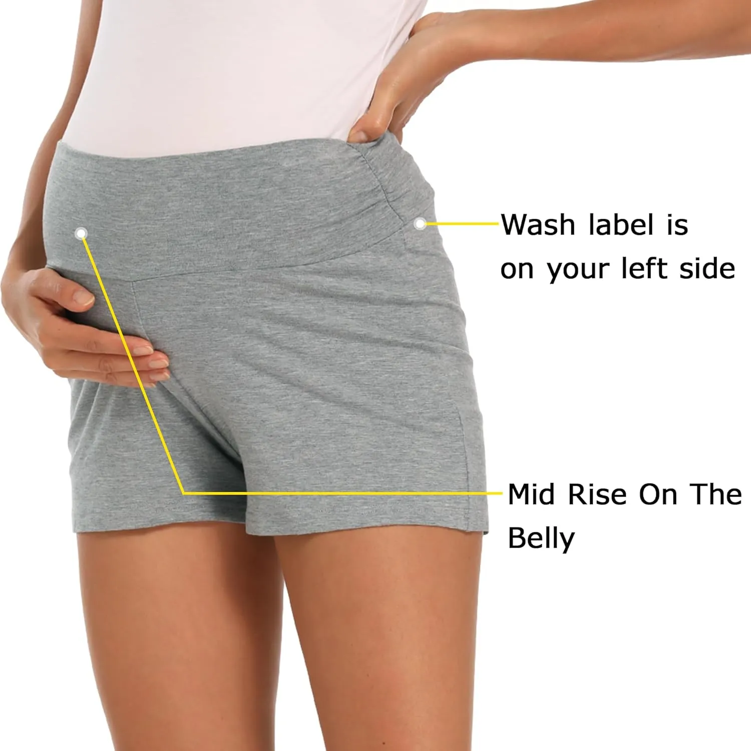 fitglam Women's Maternity Shorts Lounge Sleep Pajama Workout Comfy Stretchy Pregnancy Shorts