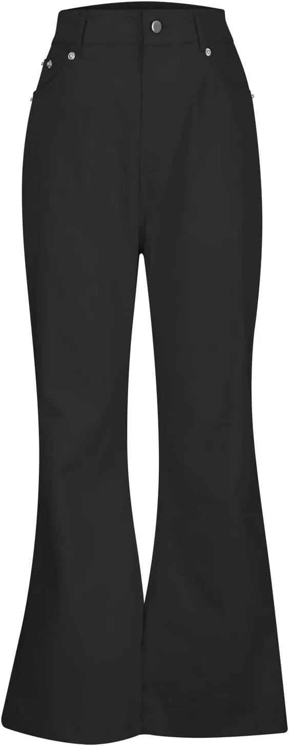 Flare Trousers for Men Zipper Button Pocket Elastic Waist Comfortable Leisure Style Sport Clothes Trendy Pants