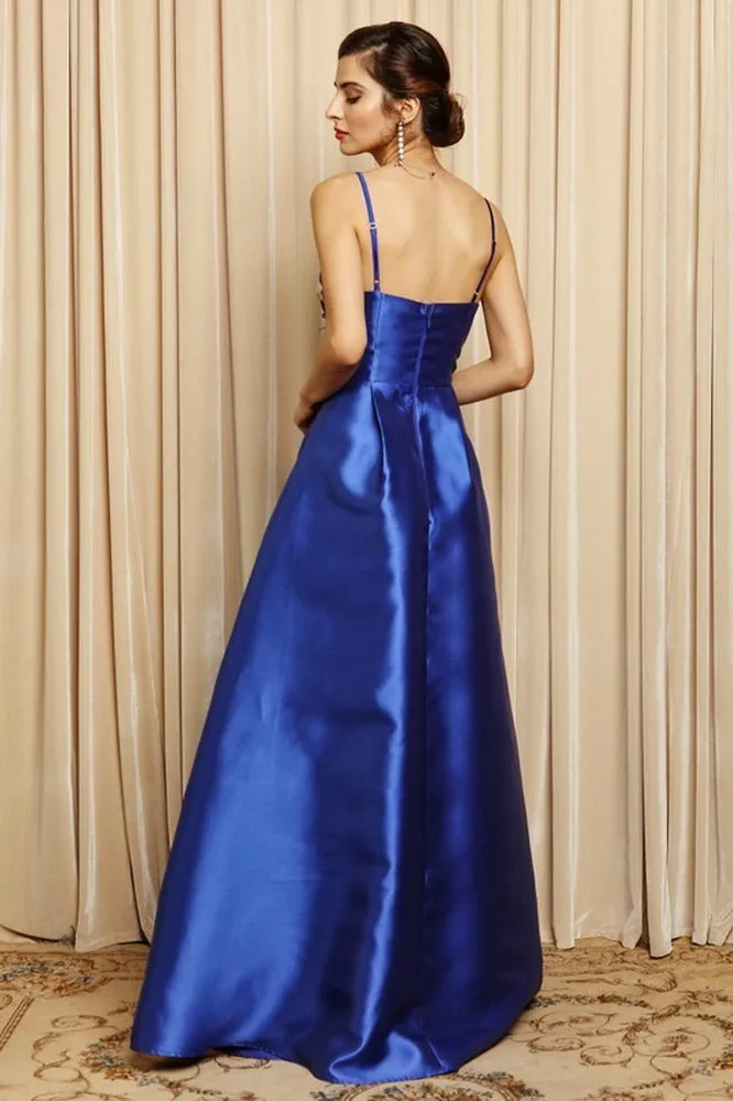 Floral Waist Detail Ball Gown Dress