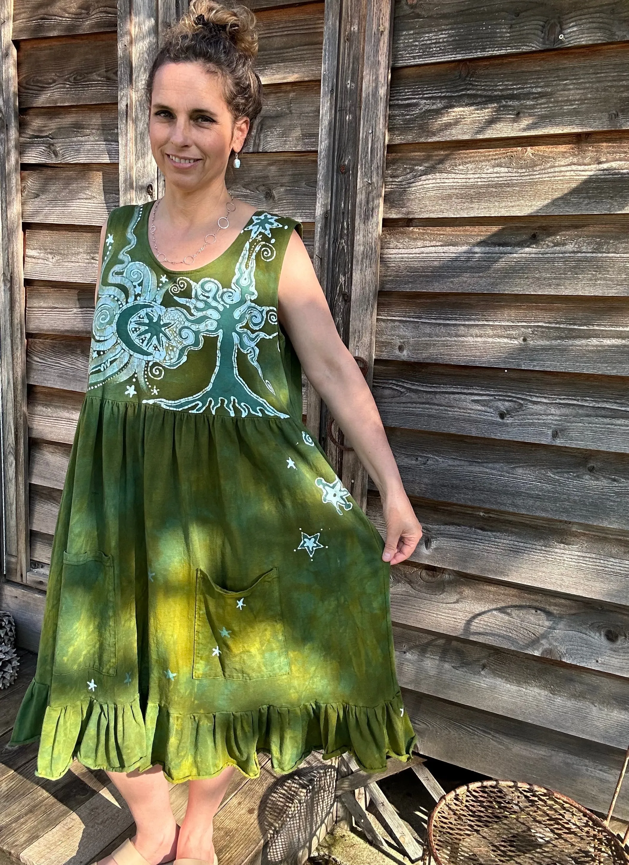 Green Valley Grove by the Forest - Farmer's Market Pocket Dress - Size 2X