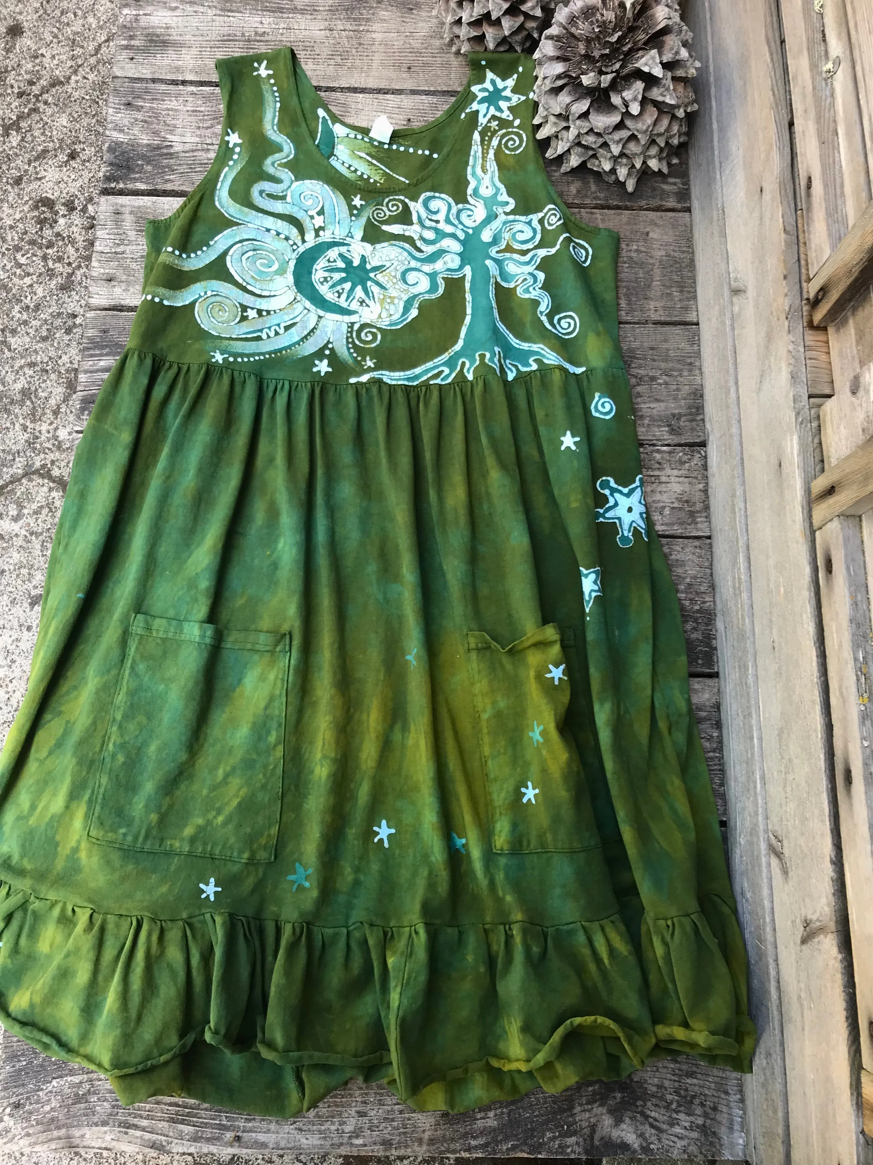 Green Valley Grove by the Forest - Farmer's Market Pocket Dress - Size 2X
