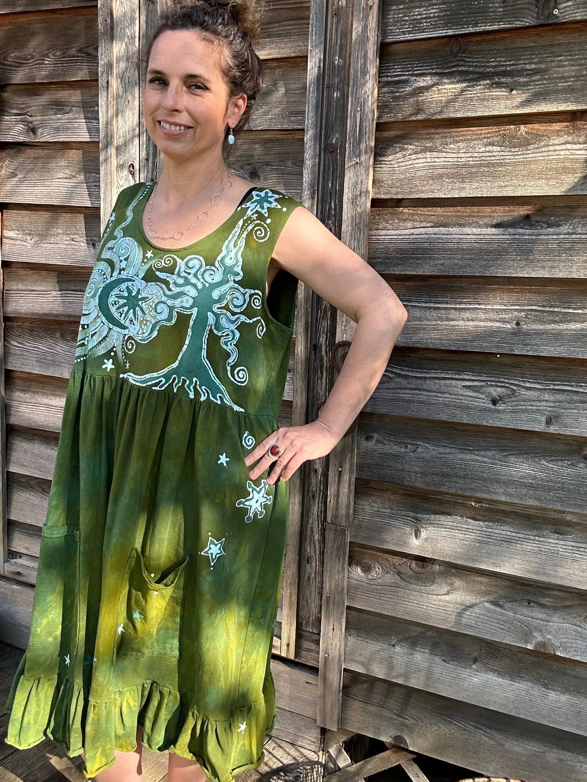 Green Valley Grove by the Forest - Farmer's Market Pocket Dress - Size 2X
