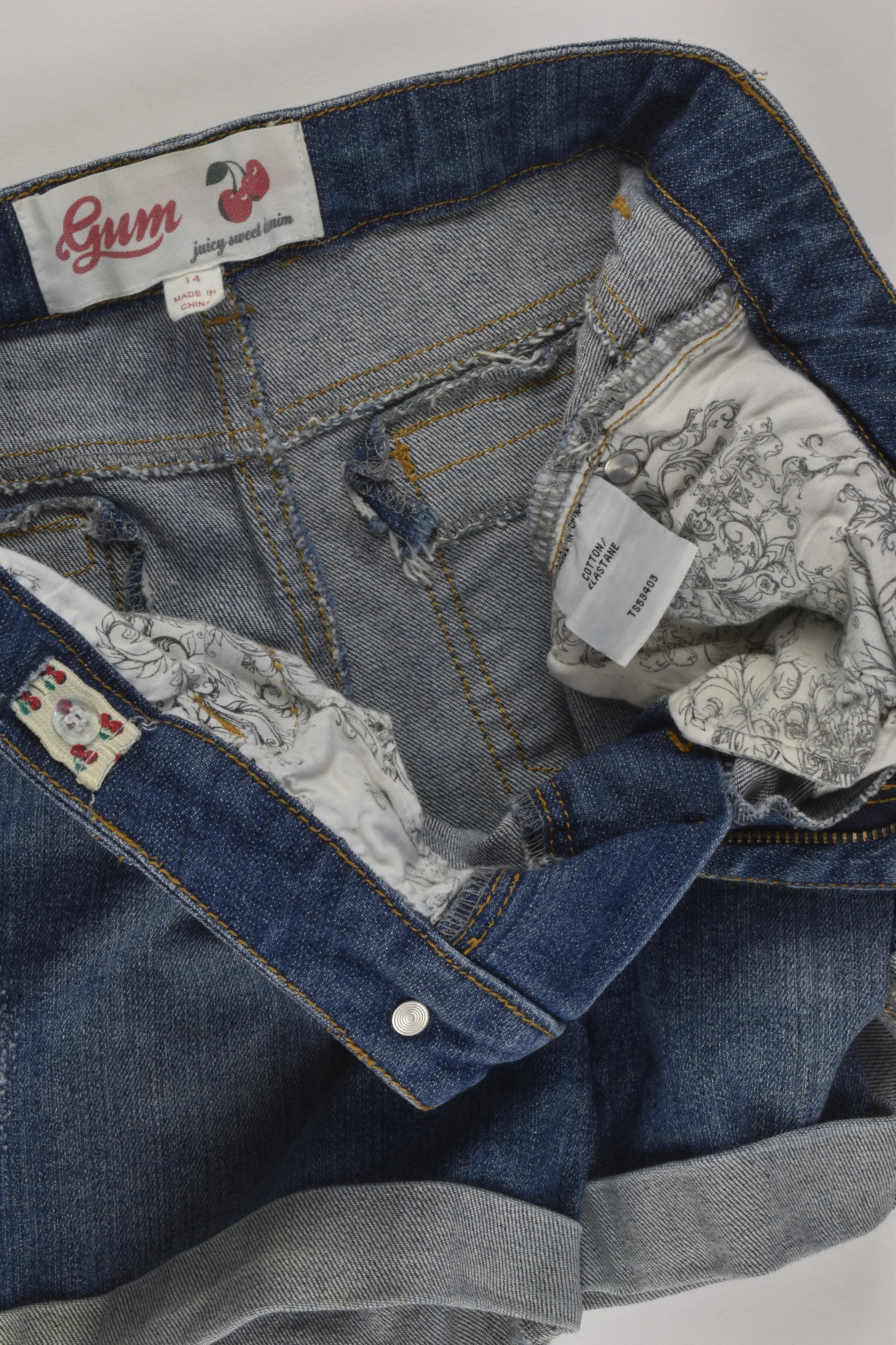 Gum Size 14 Stretchy Denim Shorts