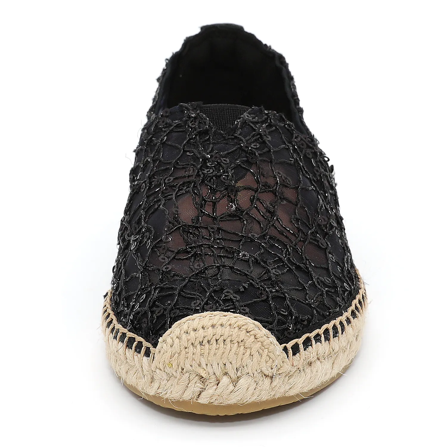 Handmade Women’s Slip-On Espadrille Mesh Loafers Flats in Gold-A01070W