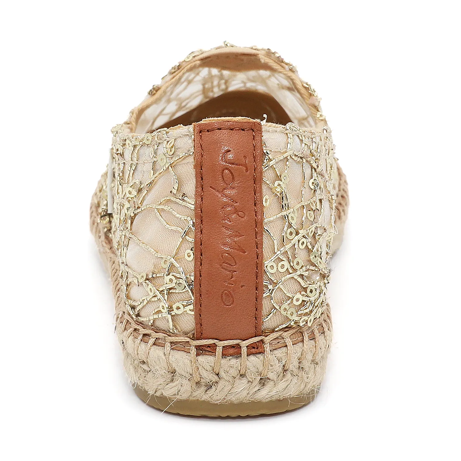 Handmade Women’s Slip-On Espadrille Mesh Loafers Flats in Gold-A01070W