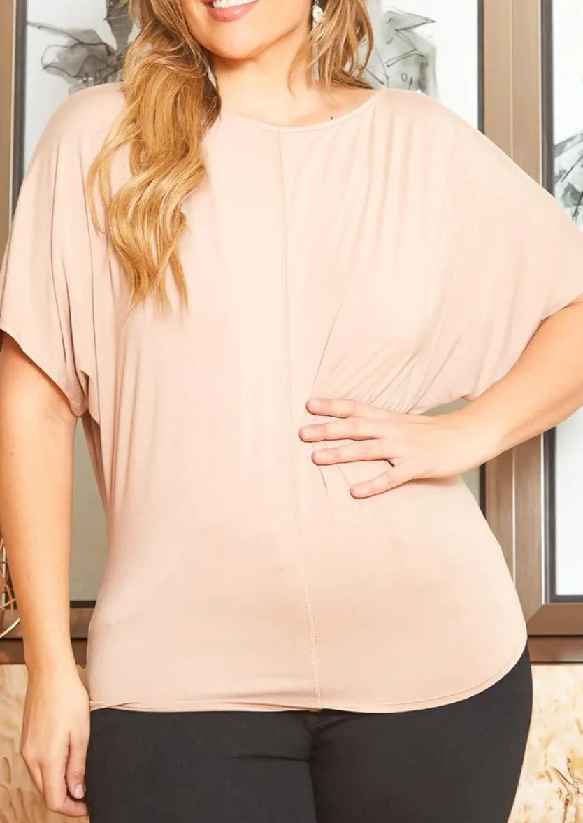 Hi Curvy Plus Size Basic Dolman Sleeve Blouse