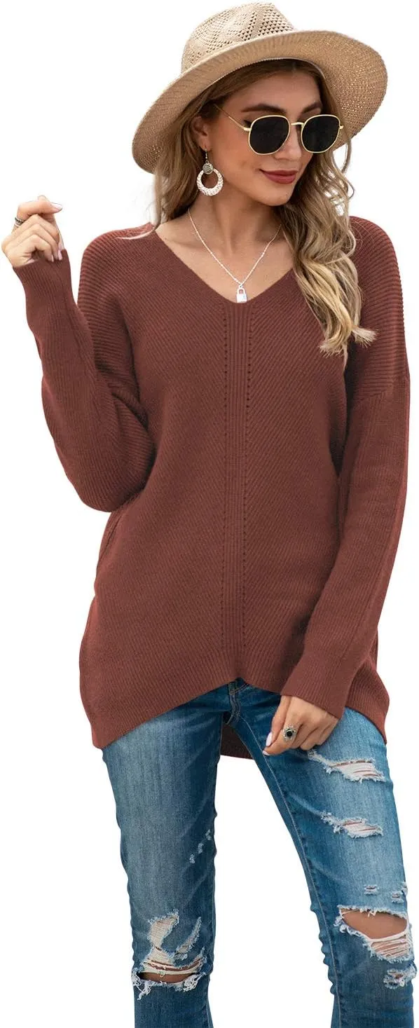 Iandroiy Women's Batwing Sleeve Off Shoulder Loose Oversized Baggy Tops Sweater Pullover Casual Blouse T-Shirt