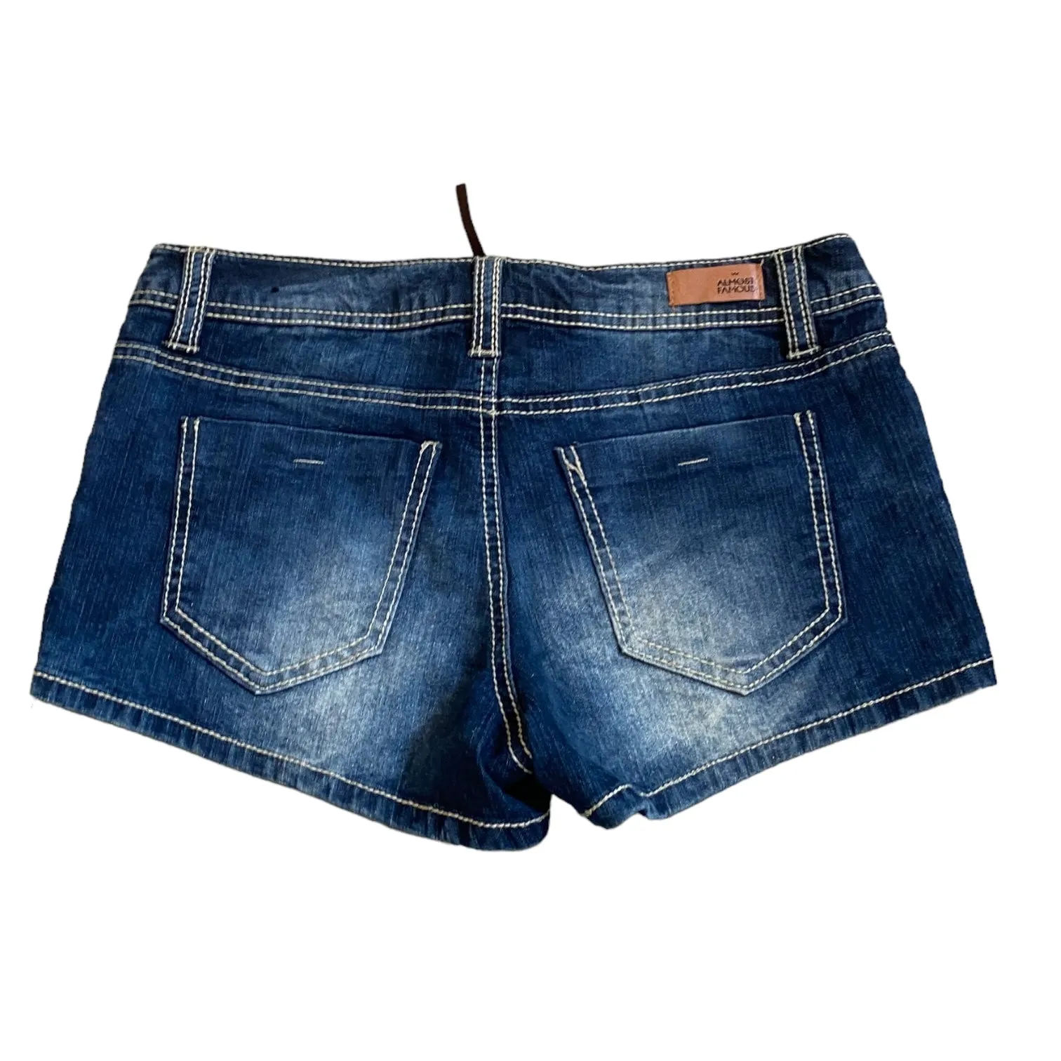 Lace Up Front Denim Booty Shorts (M)