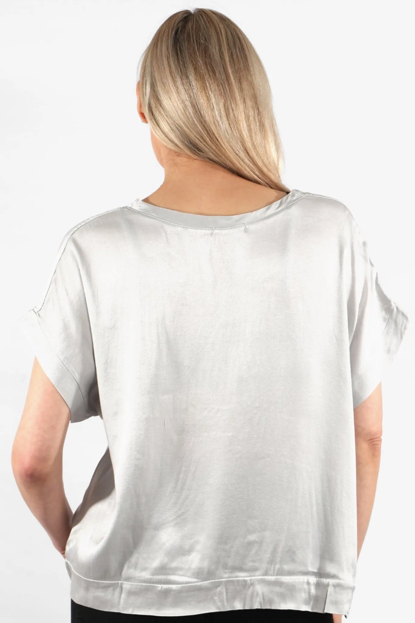 Light Grey Silk Textured Top