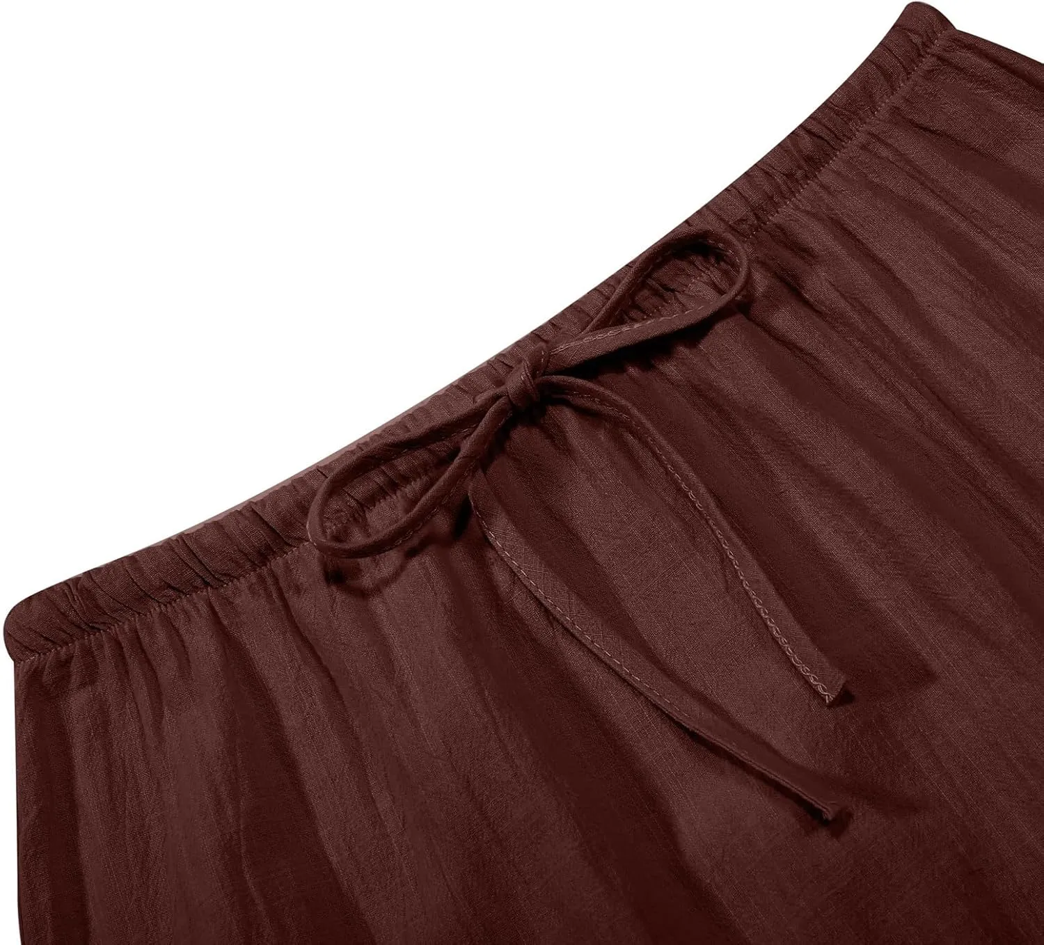 Long Skirts for Women Linen Drawstring High Waist Bodycon Maxi Skirts Boho Flowy Trendy Beach Vacation Summer 2025