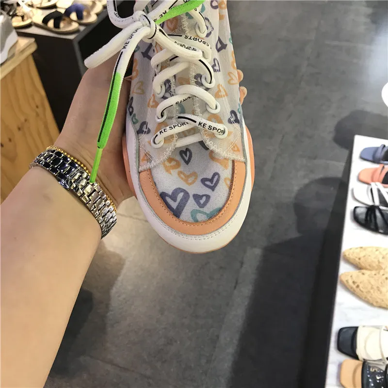 LUXE SEVEN DESIGN MESH DETAIL FLAT SANDALS IN MULTI