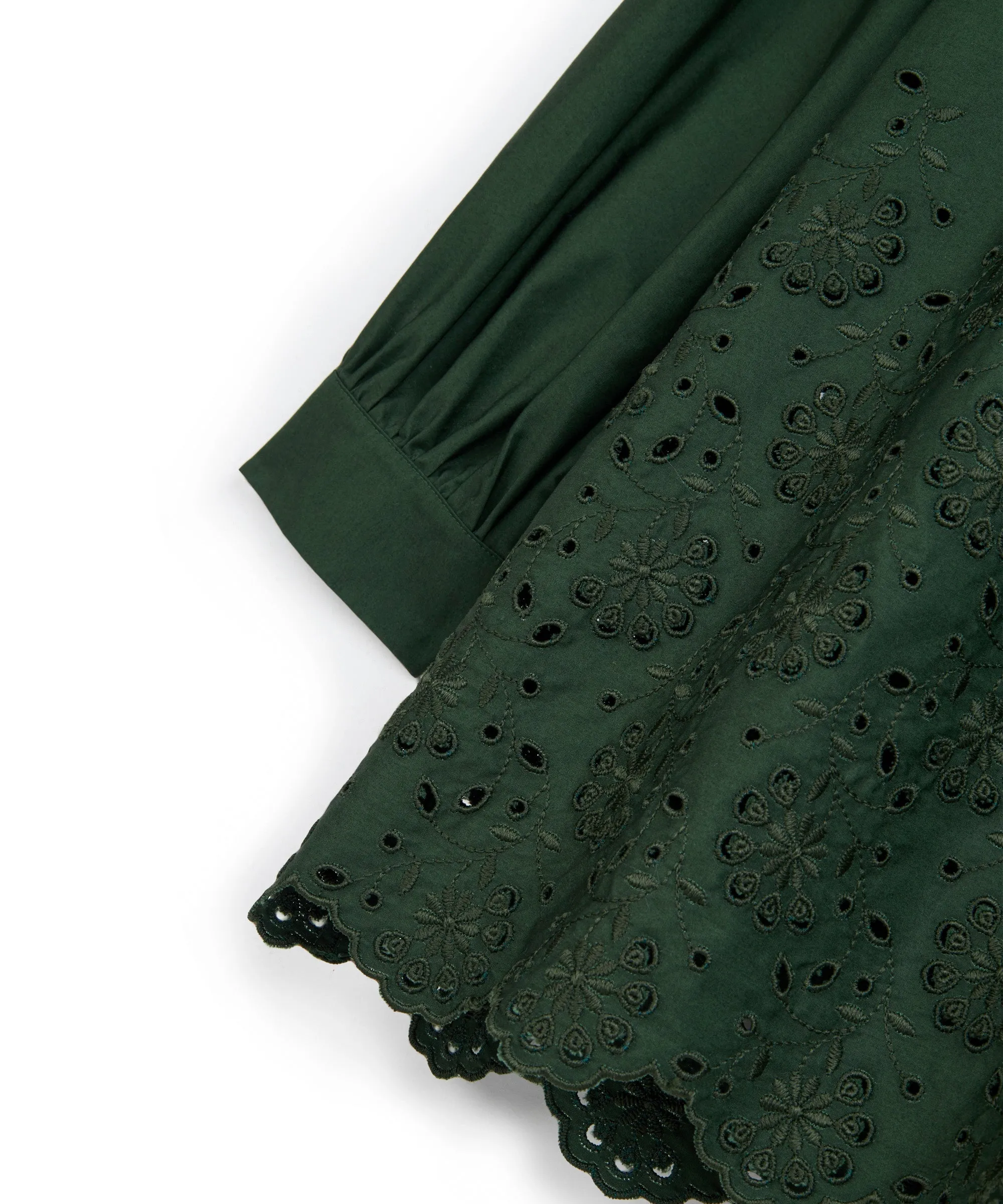 Machka Embroidered Oversize Blouse Green