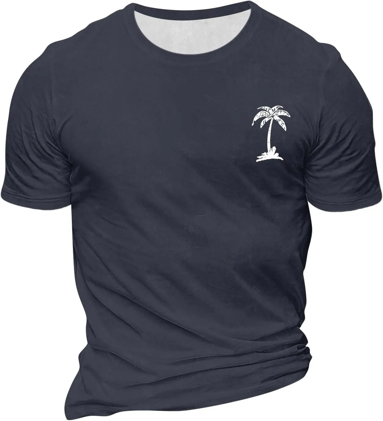Mens Graphic Tshirts Shirt Tropical Printed Short Sleeve T-Shirt Casual Solid Fitted Round Neck Summer Tops