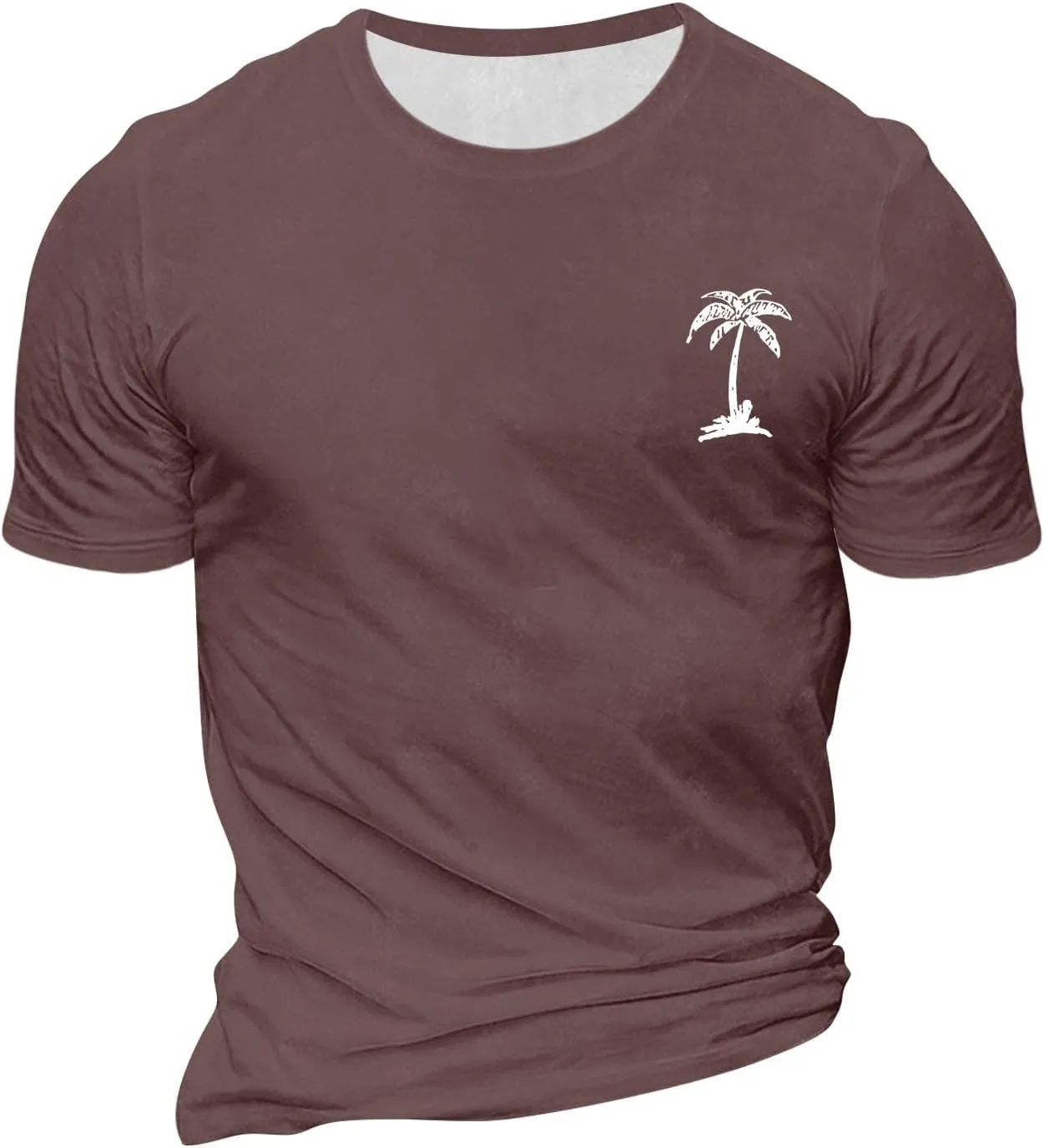Mens Graphic Tshirts Shirt Tropical Printed Short Sleeve T-Shirt Casual Solid Fitted Round Neck Summer Tops