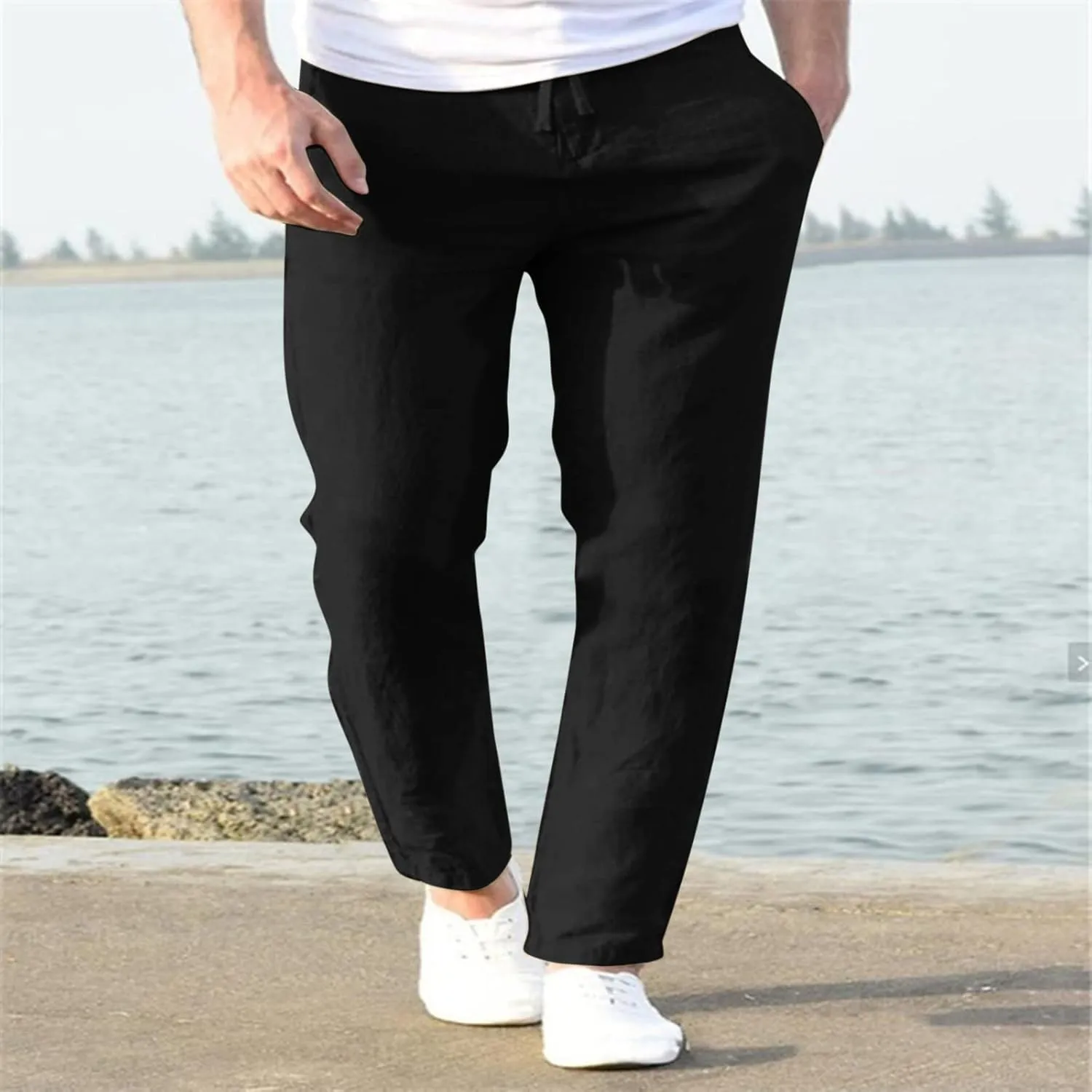 Men's Trendy Pants Summer Elastic Waist Fit Comfortable Leisure Style Elasticity Soft Cute Running Trousers