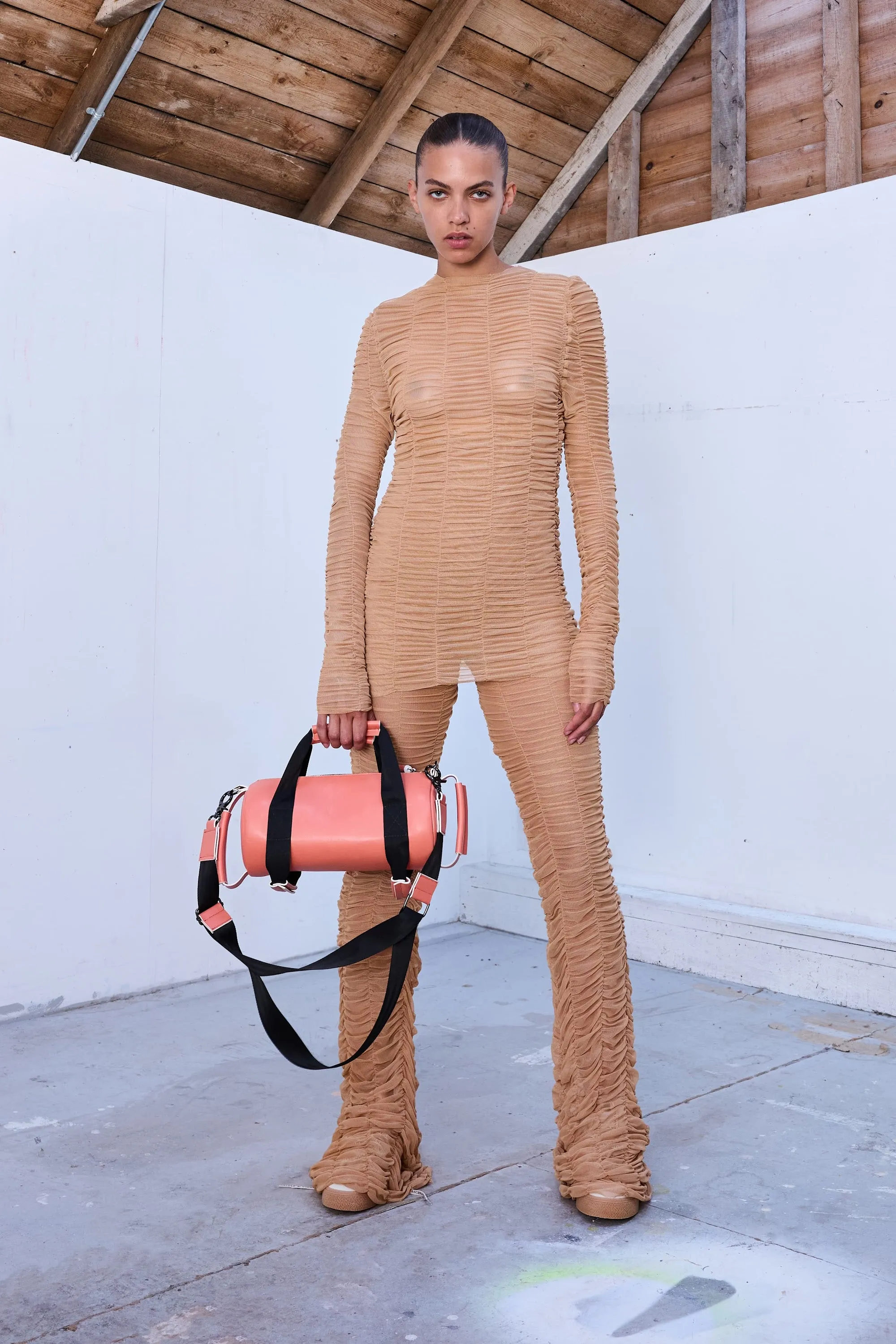 Mesh Drape Pants