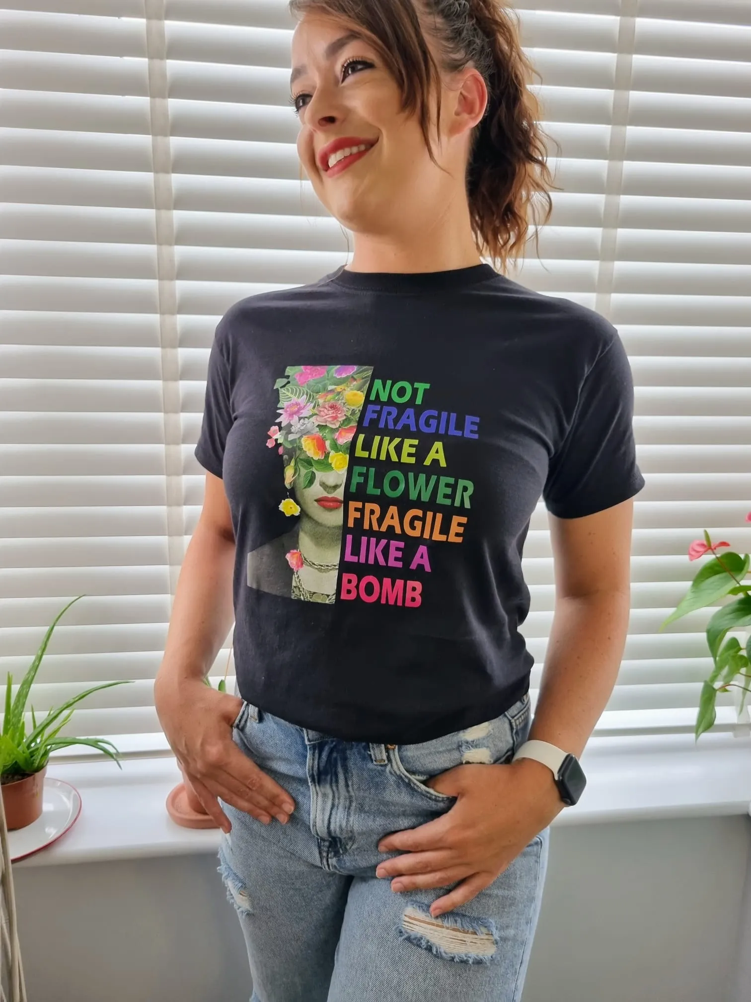 Mexican Summer Rainbow Text Slogan Tee In Black