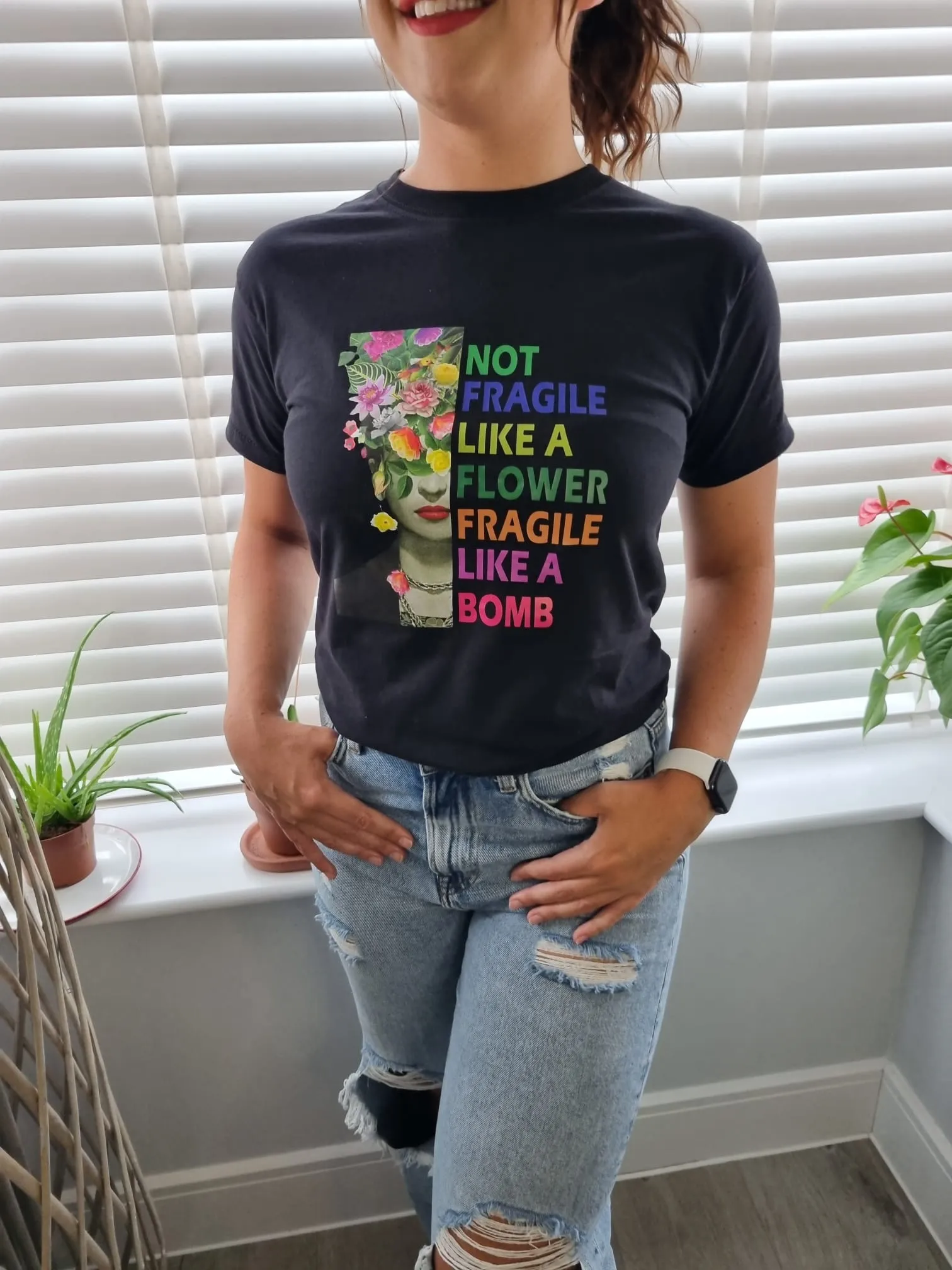 Mexican Summer Rainbow Text Slogan Tee In Black