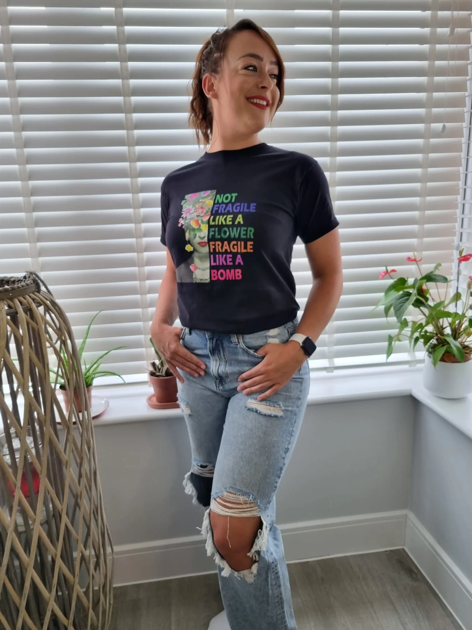Mexican Summer Rainbow Text Slogan Tee In Black
