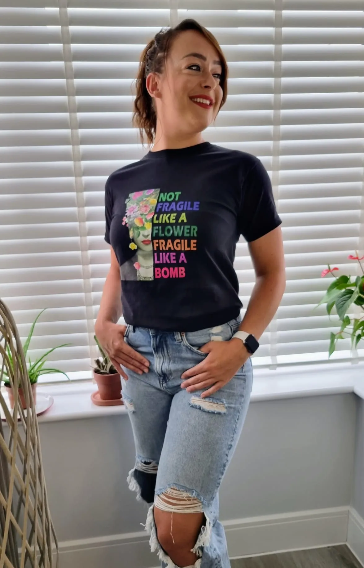 Mexican Summer Rainbow Text Slogan Tee In Black